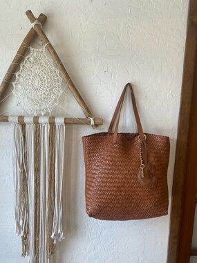 Madewell Large Woven Leather shopper Bag!